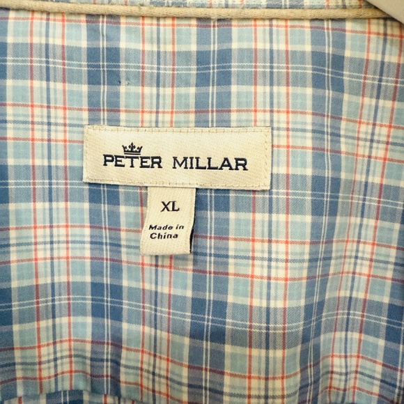 Peter Millar Stretch Silver Label Long Sleeve Button Down Shirt Blue Plaid XL - Picture 5 of 8